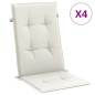 vidaXL Hochlehner-Auflagen 4 Stk. Melange Creme 120x50x4 cm Stoff vidaXL Hochlehner-Auflagen 4 Stk. Melange Creme 120x50x4 cm Stoff