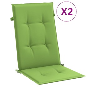 vidaXL Hochlehner-Auflagen 2 Stk. Melange Grün 120x50x4 cm Stoff