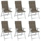 vidaXL Hochlehner-Auflagen 6 Stk. Melange Taupe 120x50x4 cm Stoff vidaXL Hochlehner-Auflagen 6 Stk. Melange Taupe 120x50x4 cm Stoff