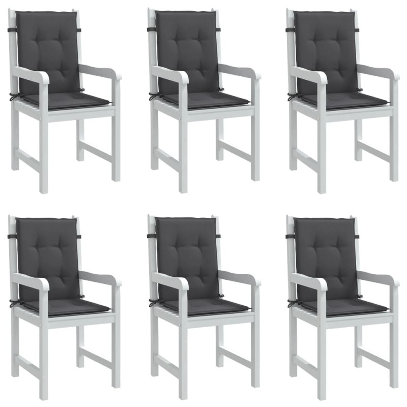 vidaXL Niedriglehner-Auflagen 6 Stk Melange Anthrazit 100x50x4cm Stoff vidaXL Niedriglehner-Auflagen 6 Stk Melange Anthrazit 100x50x4cm Stoff