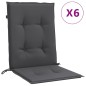 vidaXL Niedriglehner-Auflagen 6 Stk Melange Anthrazit 100x50x4cm Stoff vidaXL Niedriglehner-Auflagen 6 Stk Melange Anthrazit 100x50x4cm Stoff