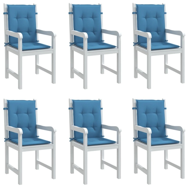 vidaXL Niedriglehner-Auflagen 6 Stk. Melange Blau 100x50x4 cm Stoff vidaXL Niedriglehner-Auflagen 6 Stk. Melange Blau 100x50x4 cm Stoff