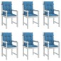 vidaXL Niedriglehner-Auflagen 6 Stk. Melange Blau 100x50x4 cm Stoff vidaXL Niedriglehner-Auflagen 6 Stk. Melange Blau 100x50x4 cm Stoff