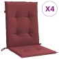 vidaXL Niedriglehner-Auflagen 4 Stk. Melange Weinrot 100x50x4 cm Stoff vidaXL Niedriglehner-Auflagen 4 Stk. Melange Weinrot 100x50x4 cm Stoff