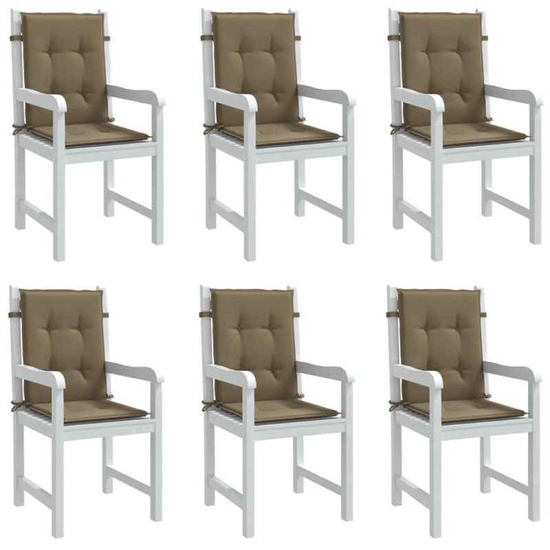vidaXL Niedriglehner-Auflagen 6 Stk. Melange Taupe 100x50x4 cm Stoff vidaXL Niedriglehner-Auflagen 6 Stk. Melange Taupe 100x50x4 cm Stoff