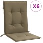 vidaXL Niedriglehner-Auflagen 6 Stk. Melange Taupe 100x50x4 cm Stoff vidaXL Niedriglehner-Auflagen 6 Stk. Melange Taupe 100x50x4 cm Stoff