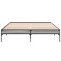 vidaXL Bettgestell Grau Sonoma 140x200 cm Holzwerkstoff und Metall vidaXL Bettgestell Grau Sonoma 140x200 cm Holzwerkstoff und Metall