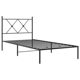 vidaXL Bettgestell mit Kopfteil Metall Schwarz 90x190 cm
