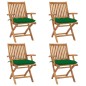Klappbare Gartenstühle mit Kissen 4 Stk. Massivholz Teak Klappbare Gartenstühle mit Kissen 4 Stk. Massivholz Teak