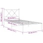 vidaXL Bettgestell mit Kopfteil Metall Schwarz 90x190 cm vidaXL Bettgestell mit Kopfteil Metall Schwarz 90x190 cm
