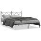 vidaXL Bettgestell mit Kopfteil Metall Schwarz 160x200 cm vidaXL Bettgestell mit Kopfteil Metall Schwarz 160x200 cm