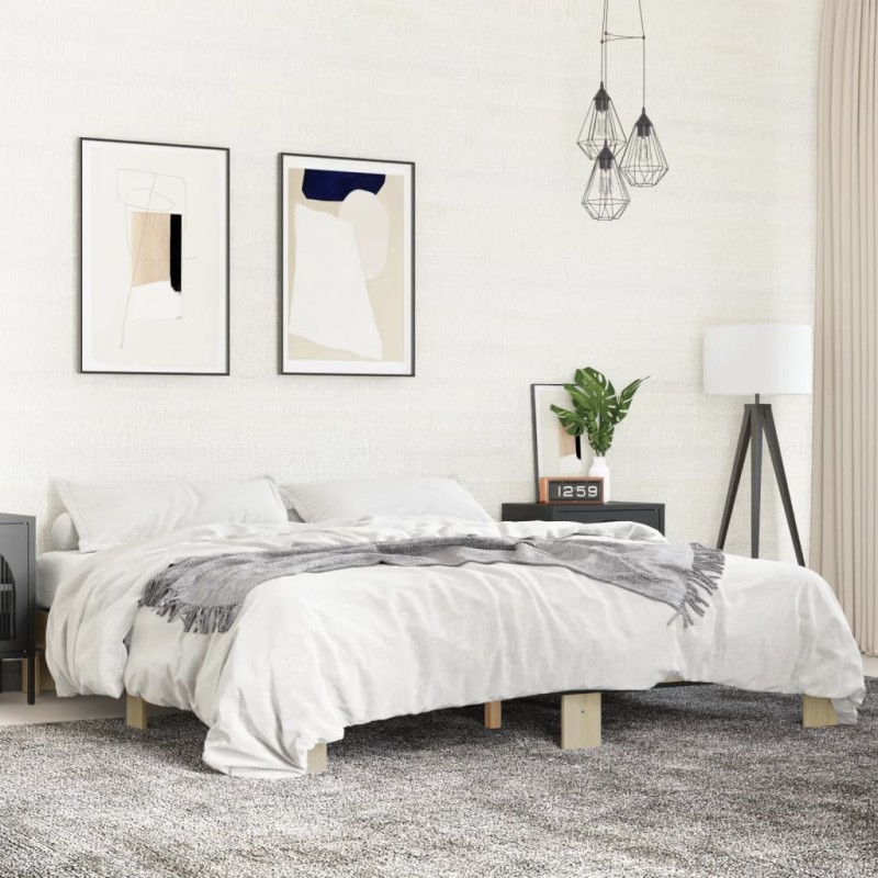 vidaXL Bettgestell Sonoma-Eiche 180x200 cm Holzwerkstoff und Metall vidaXL Bettgestell Sonoma-Eiche 180x200 cm Holzwerkstoff und Metall