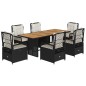 vidaXL 7-tlg. Garten-Essgruppe mit Kissen Schwarz Poly Rattan vidaXL 7-tlg. Garten-Essgruppe mit Kissen Schwarz Poly Rattan