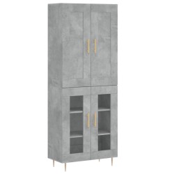 Highboard Betongrau 69,5x34x180 cm Holzwerkstoff