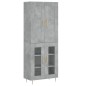 Highboard Betongrau 69,5x34x180 cm Holzwerkstoff Highboard Betongrau 69,5x34x180 cm Holzwerkstoff