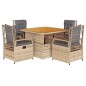vidaXL 5-tlg. Garten-Essgruppe mit Kissen Beige Poly Rattan vidaXL 5-tlg. Garten-Essgruppe mit Kissen Beige Poly Rattan