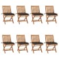 Klappbare Gartenstühle mit Kissen 8 Stk. Massivholz Teak Klappbare Gartenstühle mit Kissen 8 Stk. Massivholz Teak