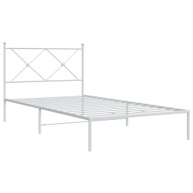 vidaXL Bettgestell mit Kopfteil Metall Weiß 107x203 cm