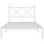 vidaXL Bettgestell mit Kopfteil Metall Weiß 107x203 cm vidaXL Bettgestell mit Kopfteil Metall Weiß 107x203 cm