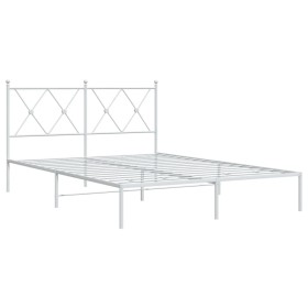 vidaXL Bettgestell mit Kopfteil Metall Weiß 140x190 cm