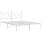 vidaXL Bettgestell mit Kopfteil Metall Weiß 140x190 cm vidaXL Bettgestell mit Kopfteil Metall Weiß 140x190 cm