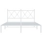 vidaXL Bettgestell mit Kopfteil Metall Weiß 140x190 cm vidaXL Bettgestell mit Kopfteil Metall Weiß 140x190 cm