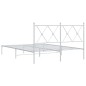 vidaXL Bettgestell mit Kopfteil Metall Weiß 140x190 cm vidaXL Bettgestell mit Kopfteil Metall Weiß 140x190 cm