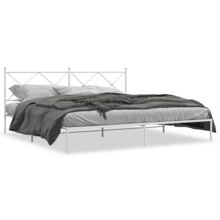 vidaXL Bettgestell mit Kopfteil Metall Weiß 200x200 cm