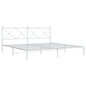vidaXL Bettgestell mit Kopfteil Metall Weiß 200x200 cm