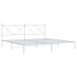 vidaXL Bettgestell mit Kopfteil Metall Weiß 200x200 cm vidaXL Bettgestell mit Kopfteil Metall Weiß 200x200 cm