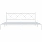 vidaXL Bettgestell mit Kopfteil Metall Weiß 200x200 cm vidaXL Bettgestell mit Kopfteil Metall Weiß 200x200 cm