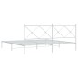 vidaXL Bettgestell mit Kopfteil Metall Weiß 200x200 cm vidaXL Bettgestell mit Kopfteil Metall Weiß 200x200 cm
