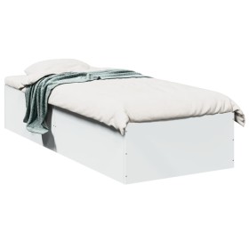 vidaXL Bettgestell Weiß 75x190 cm Holzwerkstoff