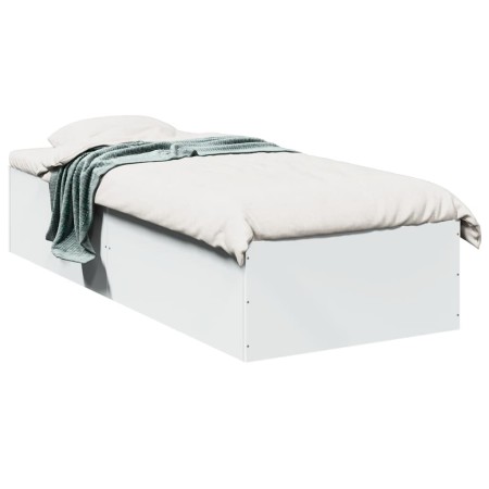 vidaXL Bettgestell Weiß 75x190 cm Holzwerkstoff