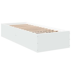 vidaXL Bettgestell Weiß 75x190 cm Holzwerkstoff
