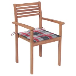Stapelbare Gartenstühle mit Kissen 8 Stk. Massivholz Teak