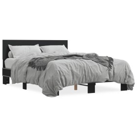 vidaXL Bettgestell Schwarz 140x200 cm Holzwerkstoff und Metall