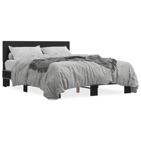 vidaXL Bettgestell Schwarz 140x200 cm Holzwerkstoff und Metall