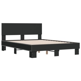 vidaXL Bettgestell Schwarz 140x200 cm Holzwerkstoff und Metall