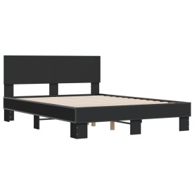 vidaXL Bettgestell Schwarz 120x190 cm Holzwerkstoff und Metall