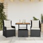 vidaXL 3-tlg. Bistro-Set mit Kissen Schwarz Poly Rattan vidaXL 3-tlg. Bistro-Set mit Kissen Schwarz Poly Rattan