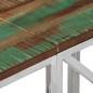 vidaXL Konsolentisch Silbern Edelstahl und Altholz Massiv vidaXL Konsolentisch Silbern Edelstahl und Altholz Massiv