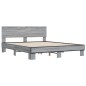vidaXL Bettgestell Grau Sonoma 150x200 cm Holzwerkstoff und Metall vidaXL Bettgestell Grau Sonoma 150x200 cm Holzwerkstoff und Metall