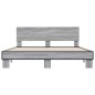 vidaXL Bettgestell Grau Sonoma 150x200 cm Holzwerkstoff und Metall vidaXL Bettgestell Grau Sonoma 150x200 cm Holzwerkstoff und Metall