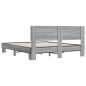 vidaXL Bettgestell Grau Sonoma 150x200 cm Holzwerkstoff und Metall vidaXL Bettgestell Grau Sonoma 150x200 cm Holzwerkstoff und Metall