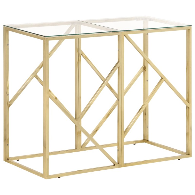 vidaXL Konsolentisch Golden Edelstahl und Hartglas vidaXL Konsolentisch Golden Edelstahl und Hartglas