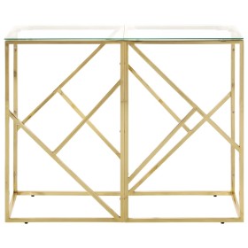 vidaXL Konsolentisch Golden Edelstahl und Hartglas