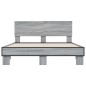vidaXL Bettgestell Grau Sonoma 120x200 cm Holzwerkstoff und Metall vidaXL Bettgestell Grau Sonoma 120x200 cm Holzwerkstoff und Metall