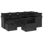vidaXL 7-tlg. Garten-Sofagarnitur mit Kissen Schwarz Poly Rattan vidaXL 7-tlg. Garten-Sofagarnitur mit Kissen Schwarz Poly Rattan