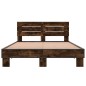 vidaXL Bettgestell Räuchereiche 120x190 cm Holzwerkstoff und Metall vidaXL Bettgestell Räuchereiche 120x190 cm Holzwerkstoff und Metall